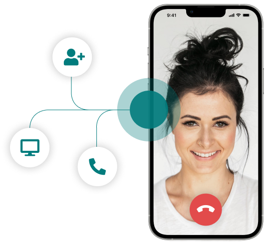 Woman on video call